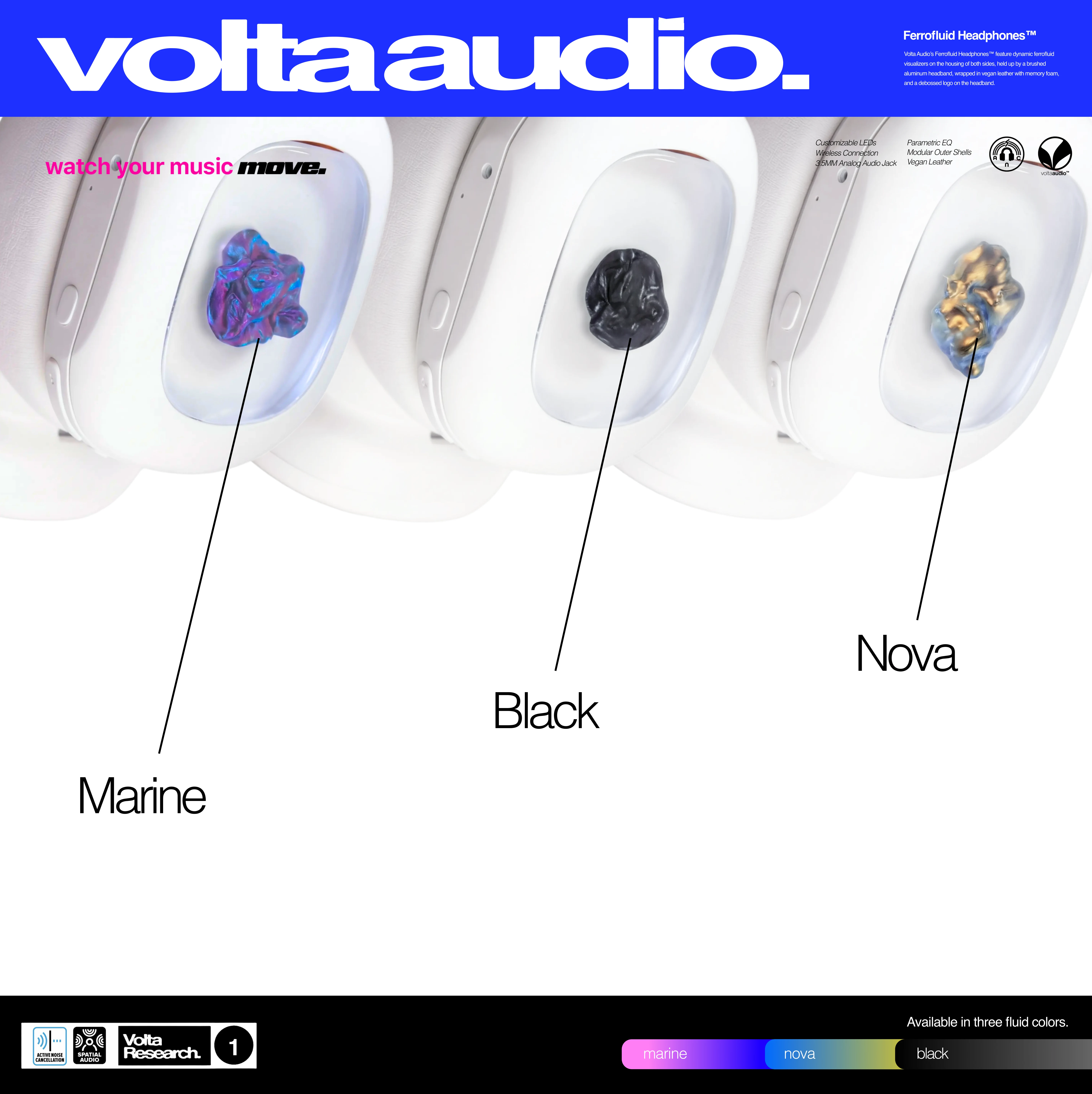 Available in three fluid colors: Marine, Black, Nova