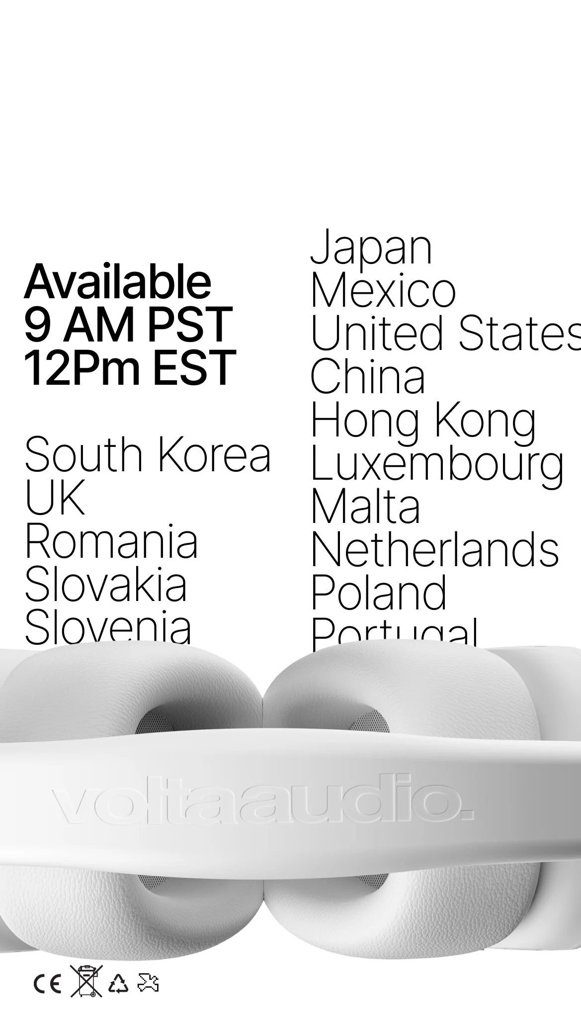 Available 9 AM PST, 12 PM EST, with the list of countries we ship to, over the voltaaudio. embossed headband
