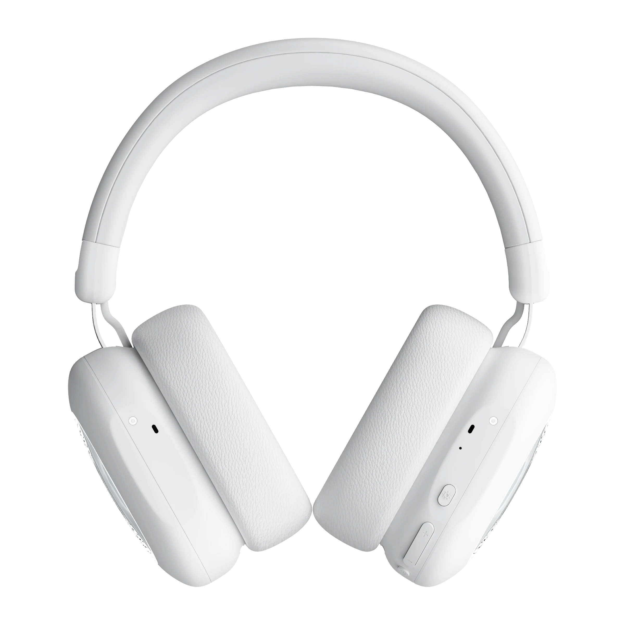 Volta Audio ferrofluid headphones in white, front view
